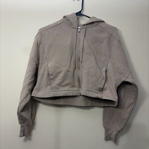 Gilly Hicks Tan Cropped Hoodie Jacket